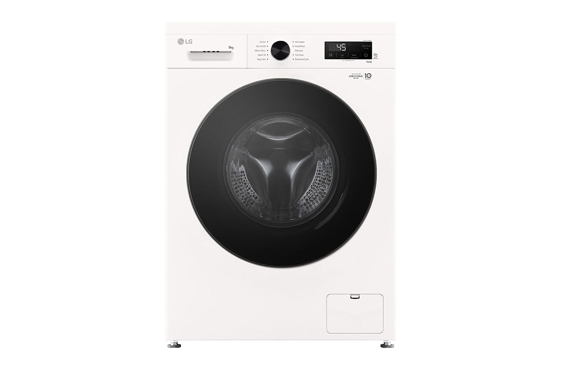 LG 9 kg Pyykinpesukone(Valkoinen) - Steam, Energialuokka A, 6 Motion DD, Smart Diagnosis? kanssa Wi-Fi, front view, F4X1009NWB