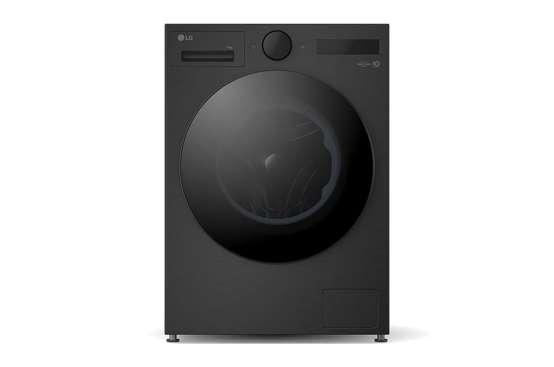 LG  11 kg Pyykinpesukone(Essence Black) - Energialuokka A, LCD-paneelilla, TurboWash360?, AI DD?, Smart Diagnosis? kanssa Wi-Fi, Front view, F4X7011TBB