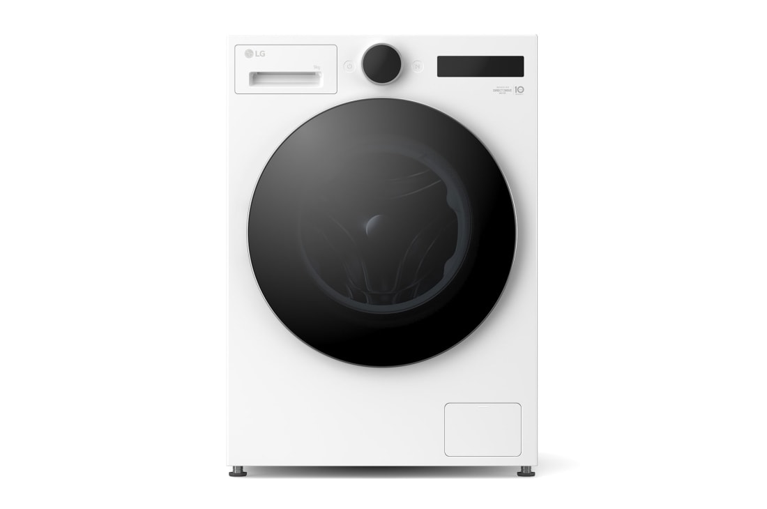 LG 9 kg Pyykinpesukone(Black) - Energialuokka A, LCD-paneelilla, TurboWash360?, AI DD?, Smart Diagnosis? kanssa Wi-Fi , Front view, F4X7009TBB