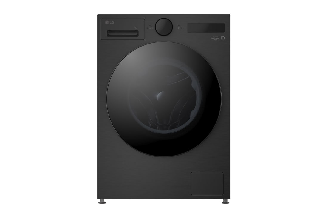 LG 9 kg Pyykinpesukone(Essence Black) - Energialuokka A, LCD-paneelilla, Auto Dose, TurboWash360?, AI DD?, Smart Diagnosis? kanssa Wi-Fi, Front view, F4X7509TBB