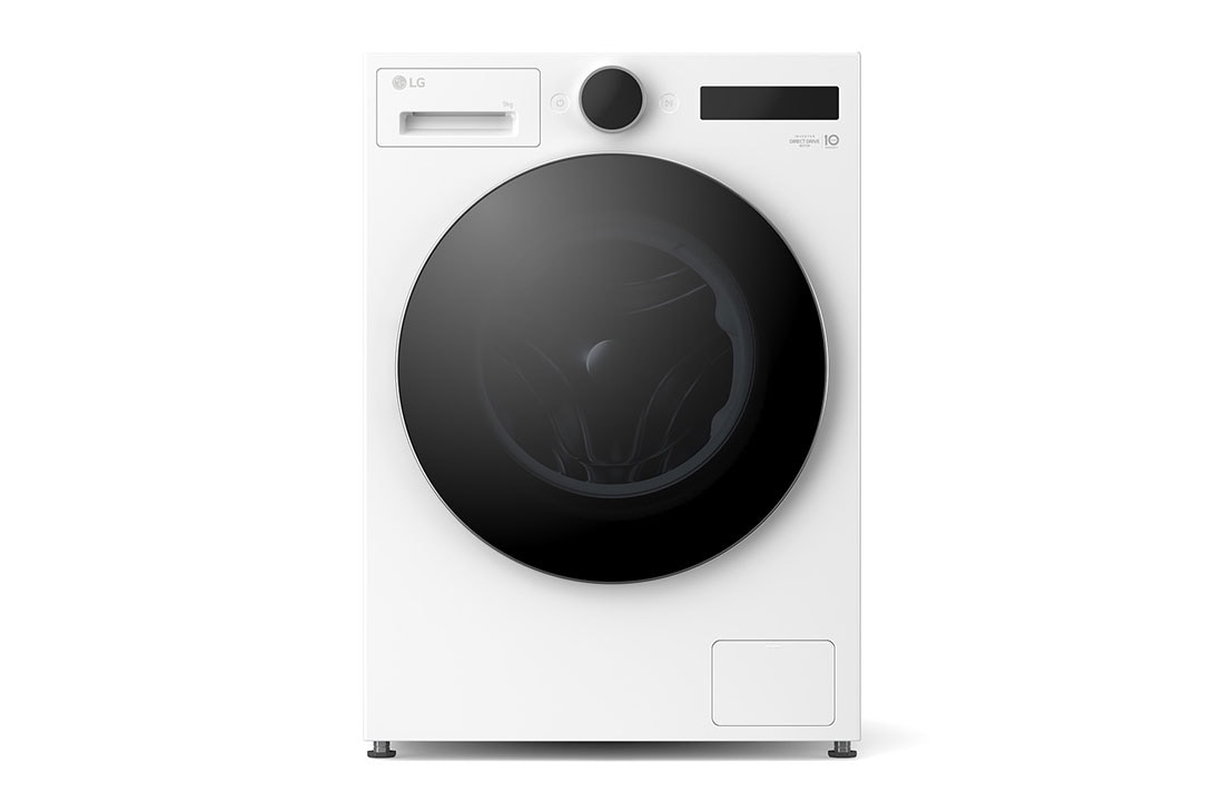 LG 9 kg Pyykinpesukone(Valkoinen) - Energialuokka A, LCD-paneelilla, TurboWash360?, AI DD?, Smart Diagnosis? kanssa Wi-Fi, Front view, F4X7009TWS