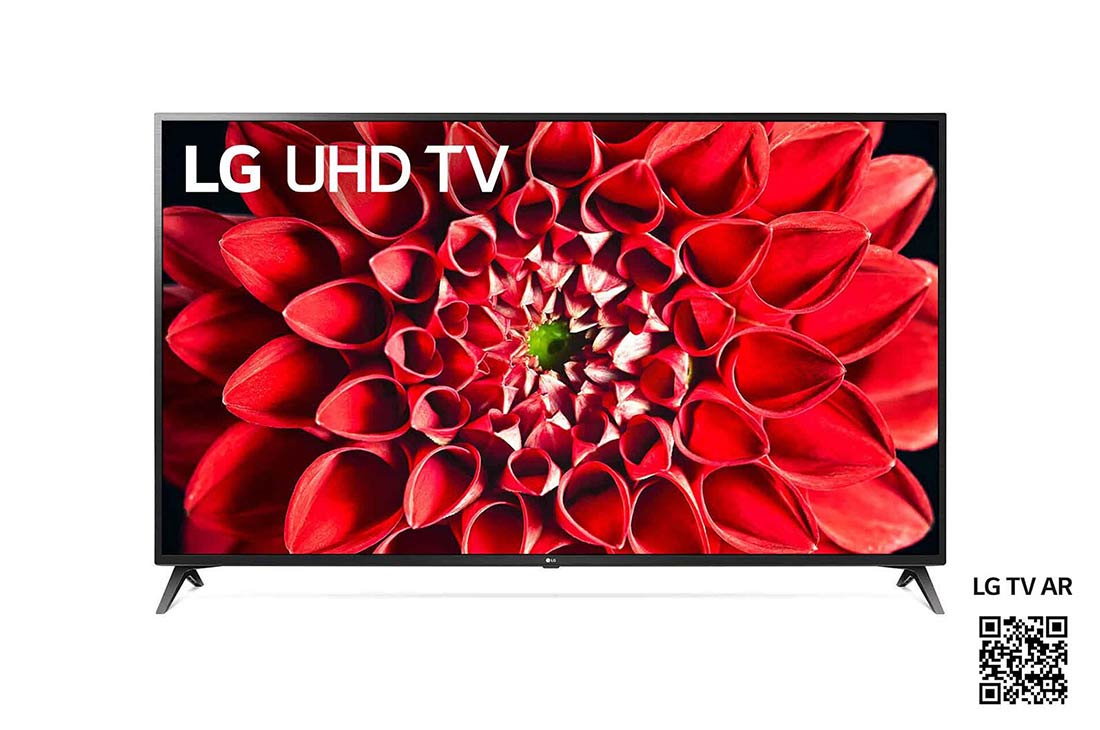 LG UN71 70 tuuman 4K UHD -?lytelevisio, etupuoli ja upotettu kuva, 70UN71006LA