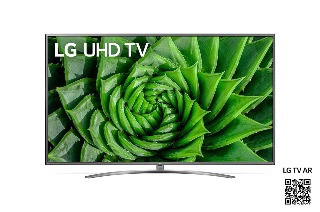 LG UN81 75 tuuman 4K UHD -?lytelevisio, etupuoli ja upotettu kuva, 75UN81006LB