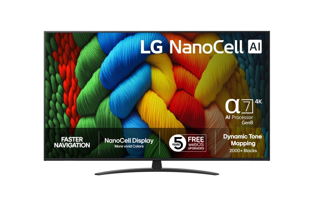 LG 55 tuuman LG NanoCell AI NANO81 <br>4K -?lytelevisio 2025, 55NANO81A6A