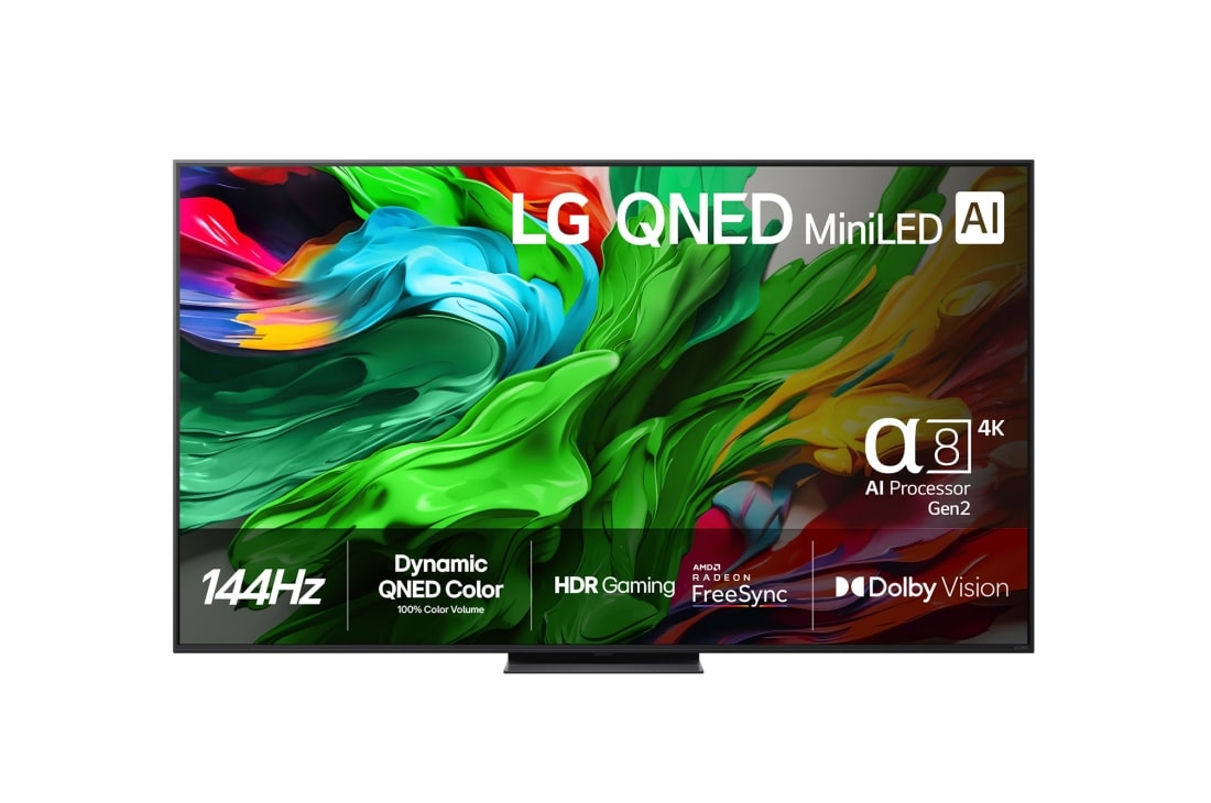 LG 65 tuuman LG QNED MiniLED AI QNED86 4K -?lytelevisio 2025, front, 65QNED86A6A