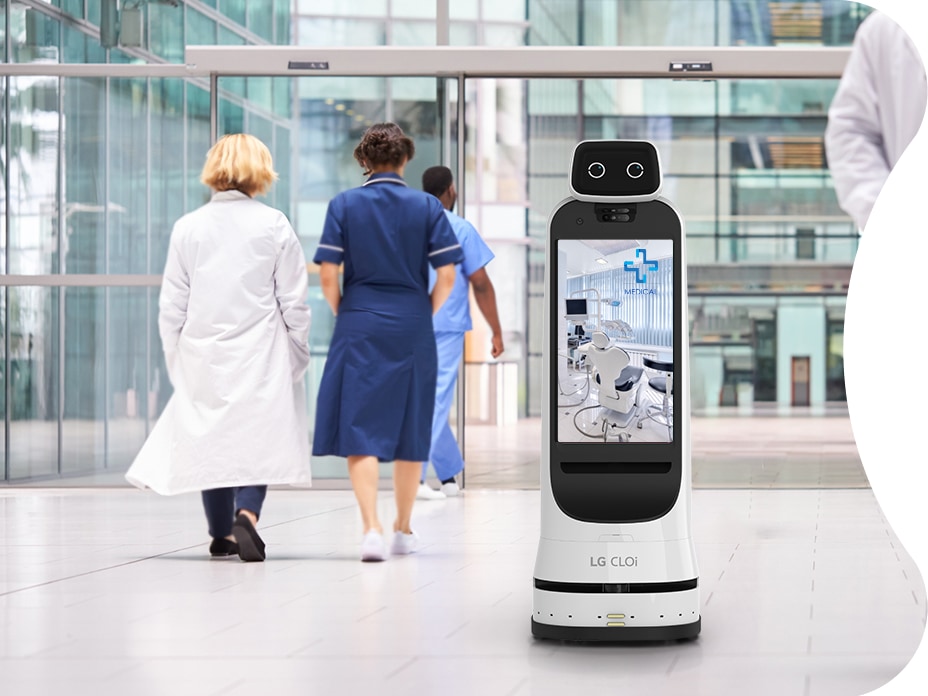 Consider introducing LG CLOi GuideBot in hospital for providing facility guides and information to the visitors. 