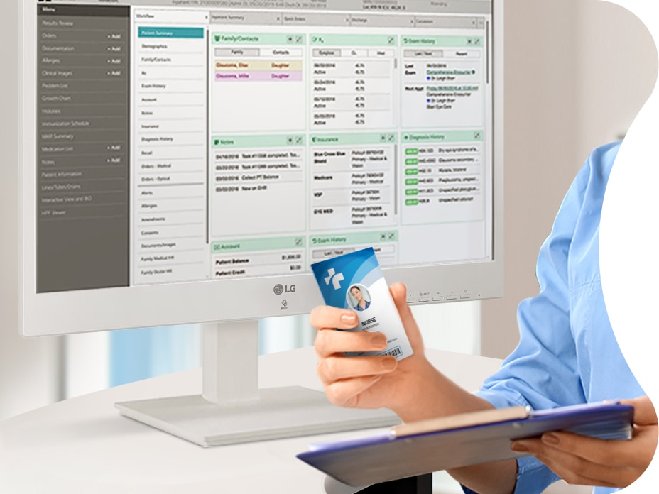LG 24CR671 is an RFID-equipped thin client specialized to medical environments. 