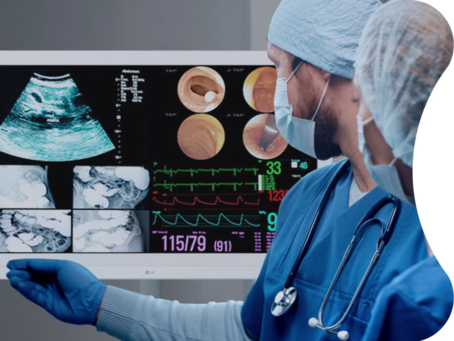32HR734S is a 4K IPS display that supports accurate color presentation and a wide angle of view of 178 degrees, helping medical teams to view information accurately. 