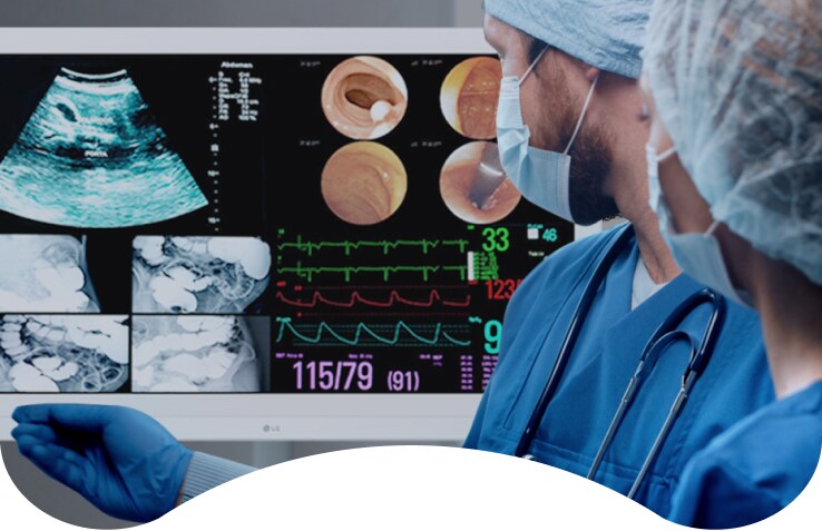 32HR734S is a 4K IPS display that supports accurate color presentation and a wide angle of view of 178 degrees, helping medical teams to view information accurately. 