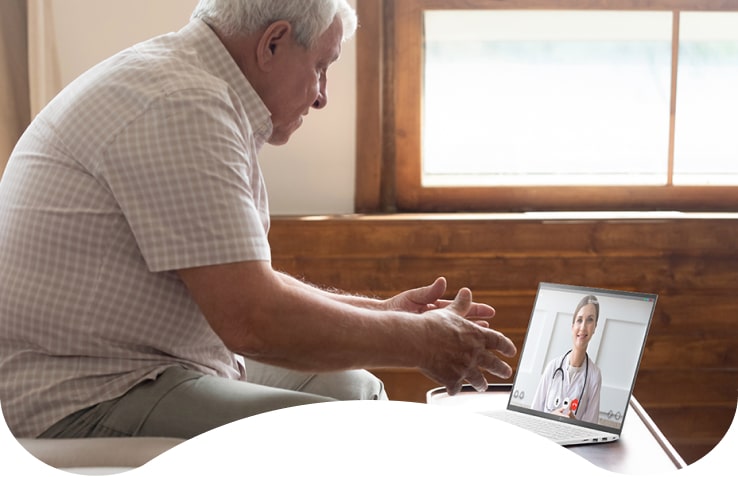 LG gram14 is a compact, ultra-light laptop with a weight of 990g and has a large screen which is convenient for remote treatment via HD webcam.