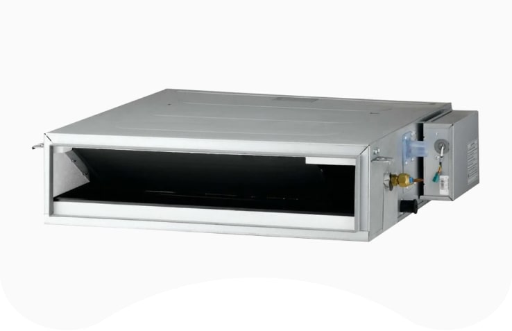 LG's ceiling concealed duct readily handles air within closed environments.