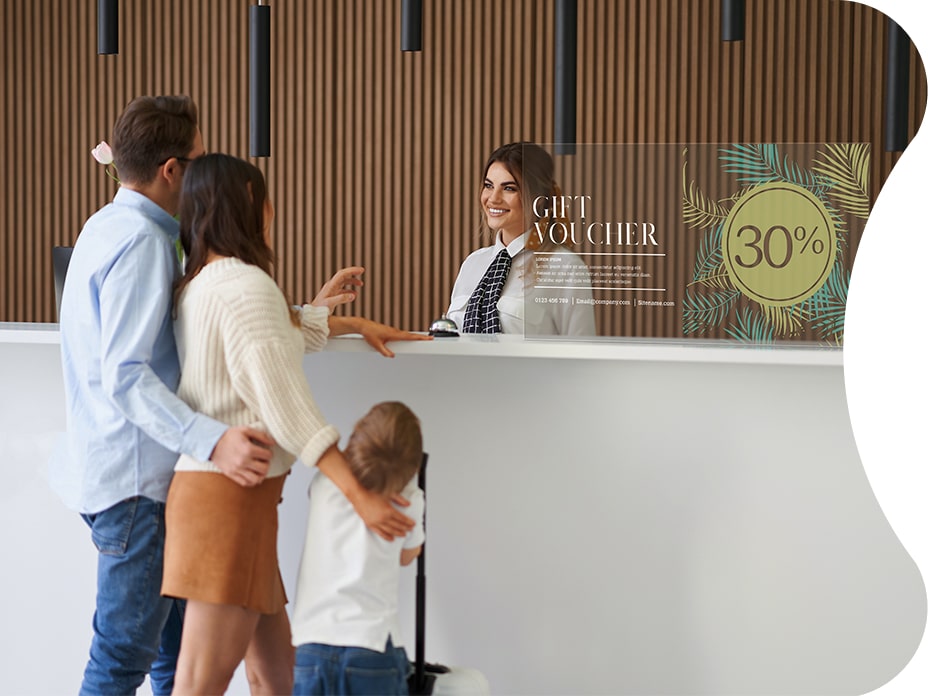 LG Transparent OLED Signage not only helps communication with the hotel guests, but also reinforces a luxurious look. 