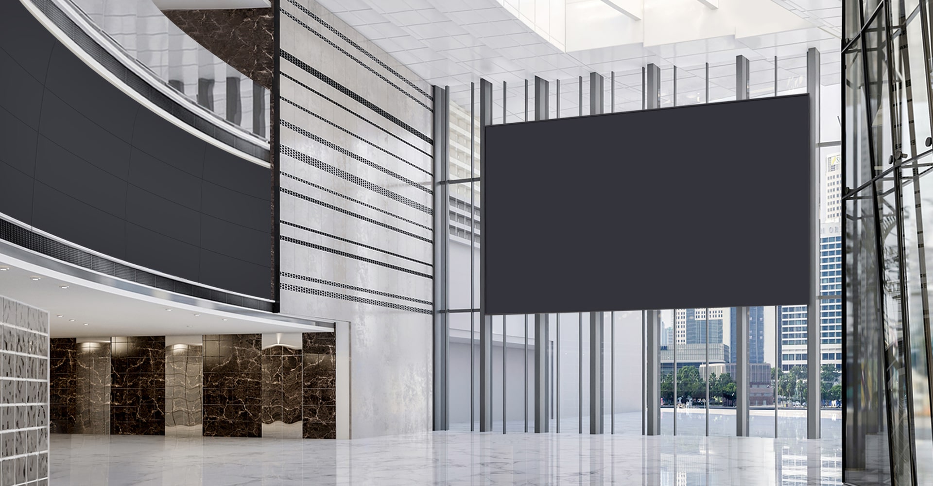 Explore how LG provides integrated solutions for corporate lobbies.