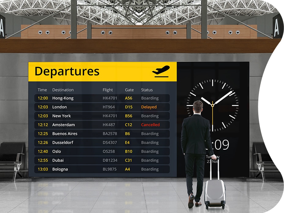Designing an FIDS (Flight Information Display System)? Then, LG LED Bloc is the product to choose.