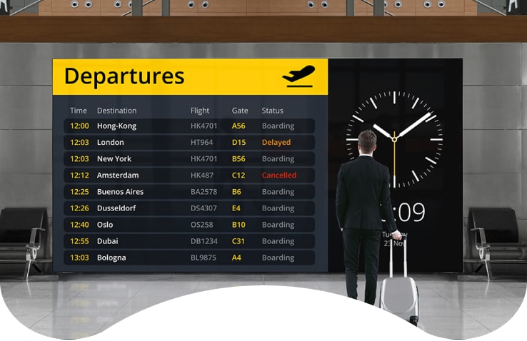 Designing an FIDS (Flight Information Display System)? Then, LG LED Bloc is the product to choose.