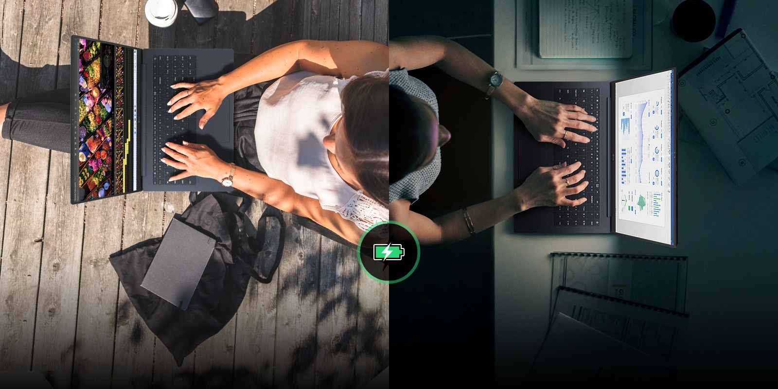 The User can use gram all day without charging.