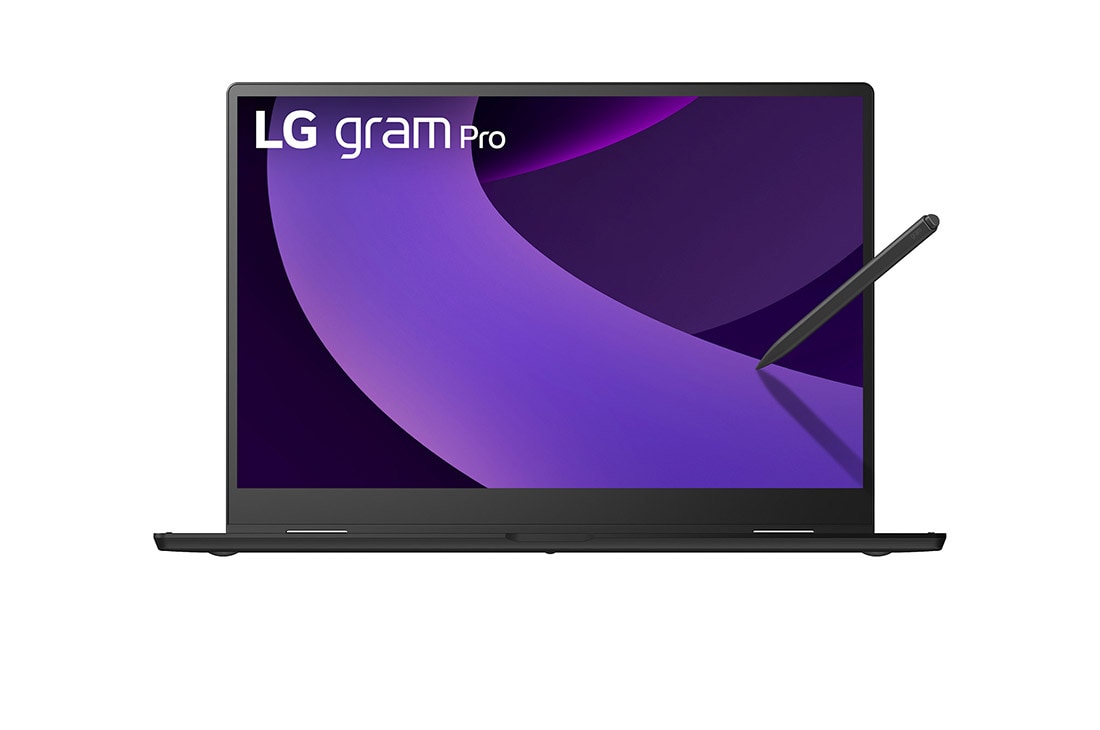 LG gram Pro 2in1 16'' | Ultra-light & superslim 32GB RAM Intel? Arrow Lake H Laptop | Windows 11 Pro, gram AI, Copilot, LG gram Link, 16:10 OLED display, Front view with stylus pen, 16T90TP