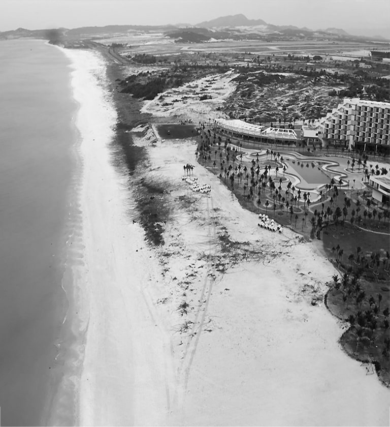 Beach in front of the resort