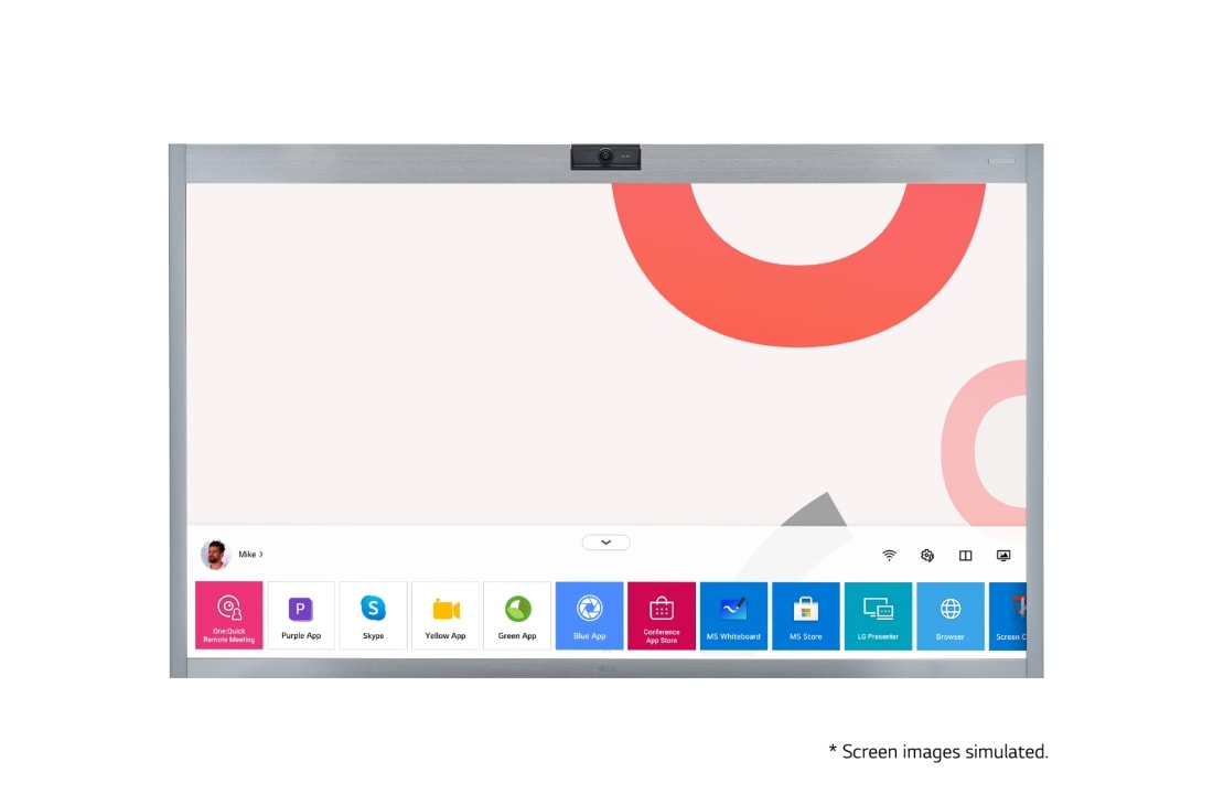 LG One:Quick Works, Front view with infill image, 55CT5WN-B