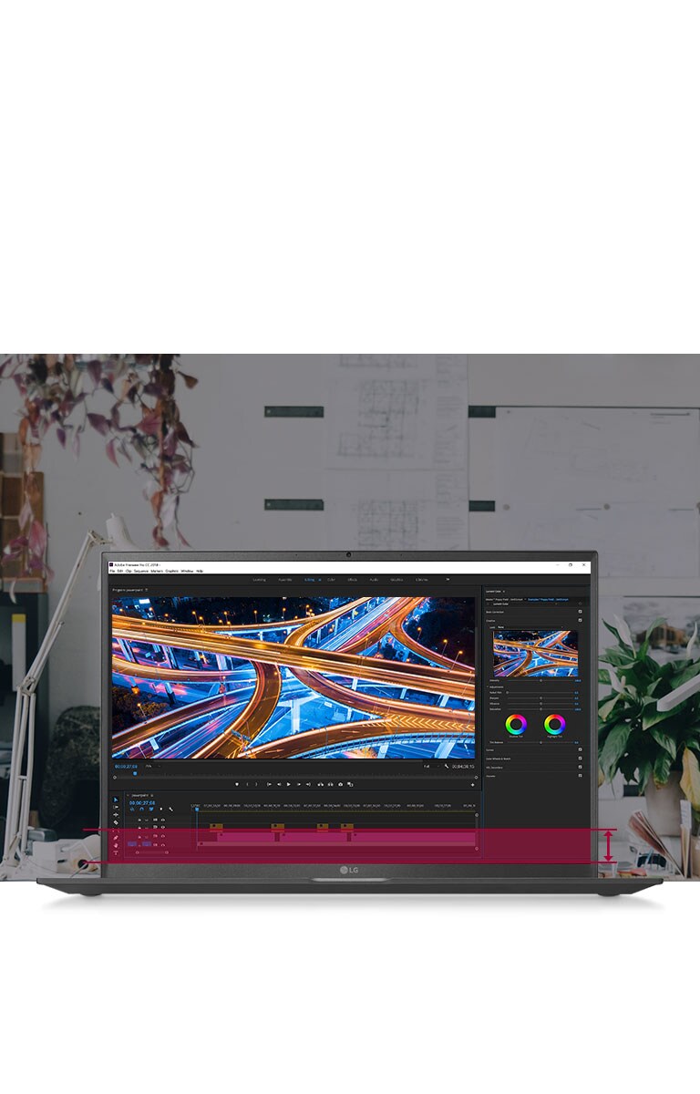 16:10 Large Screen allowing you to see more information without having to scroll down for your video editing work