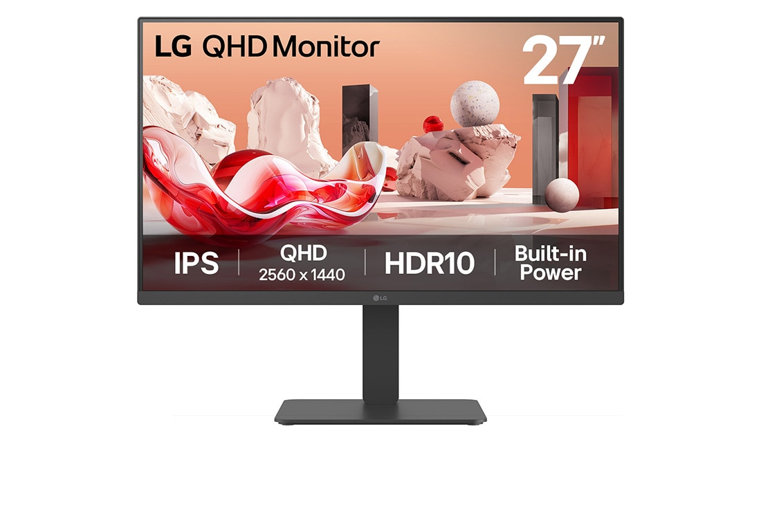LG 27” QHD IPS Monitor, front view, 27BA45QB