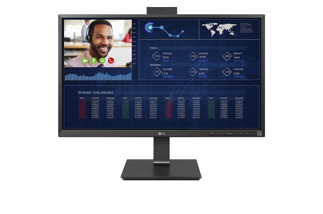 LG 27'' Full HD All-in-One Thin Client, front view with push-pull Full HD webcam, 27CQ651W