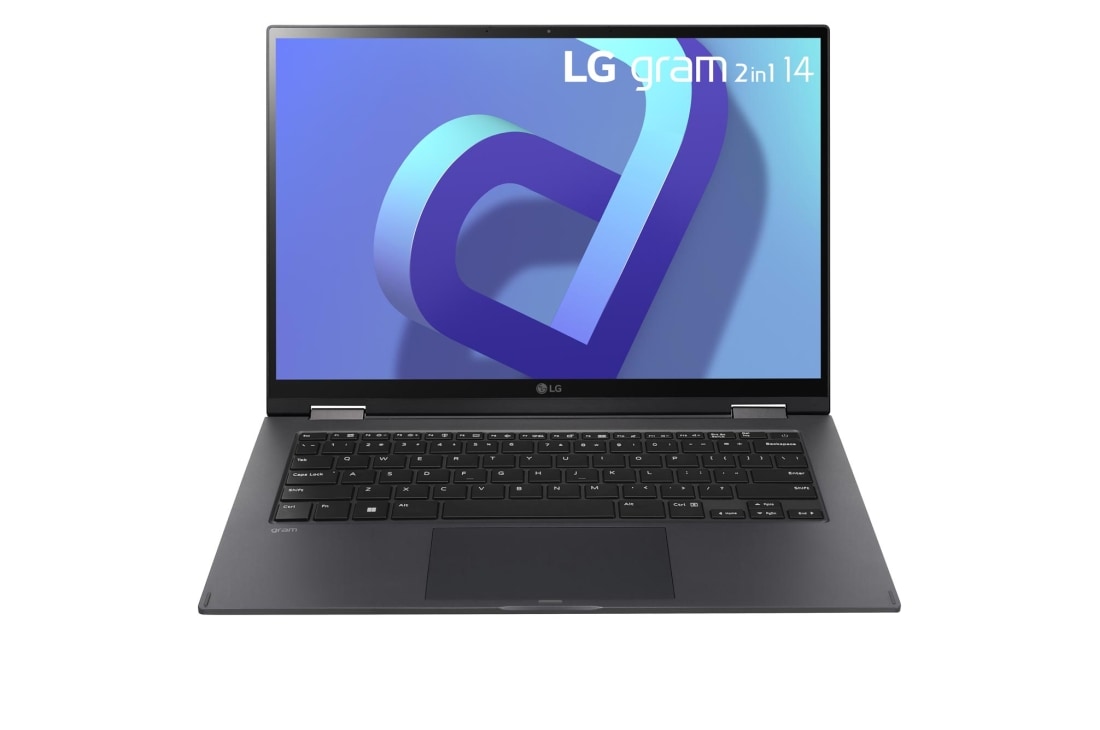 LG gram 2-in-1 Ultra-Lightweight with 14” 16:10 IPS Display with LG Glance by Mirametrix?, Front view, 14T90Q
