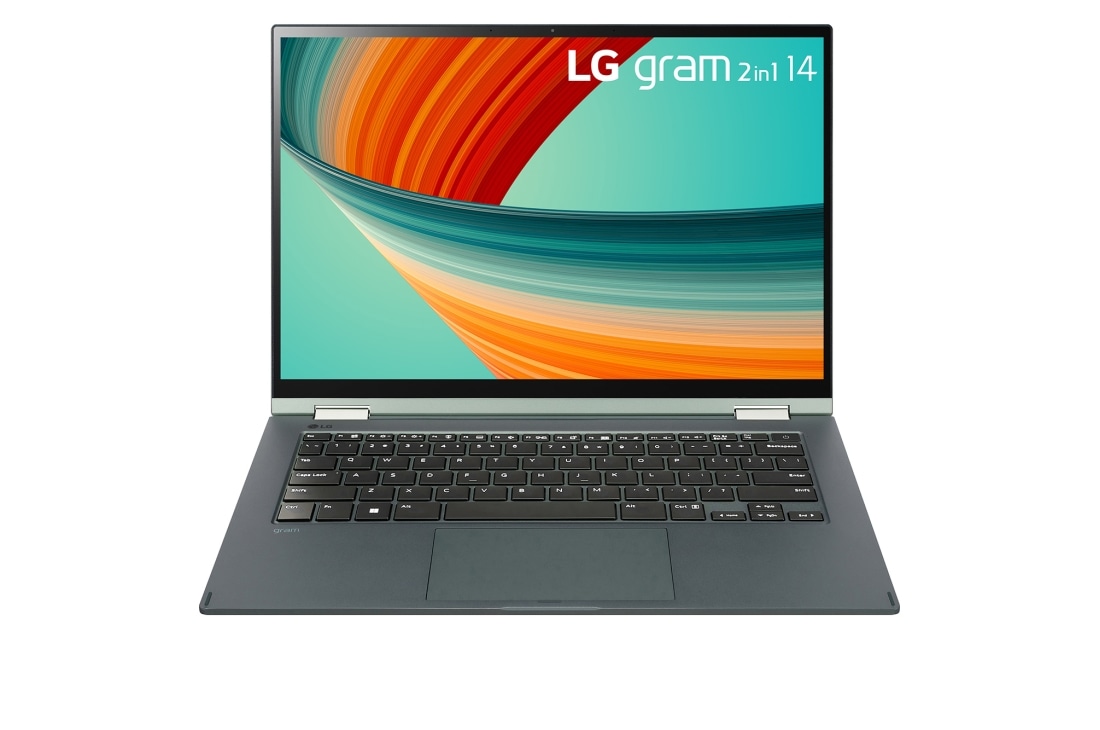 LG gram 2in1 Ultra-Lightweight with 14” 16:10 Anti-glare Display and Intel? Evo 13th Gen. Processors, Front view, 14T90R