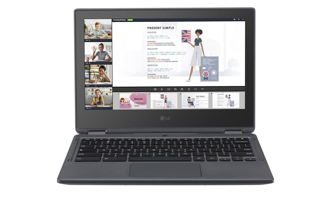 LG Chromebook with 360?Touch Display and ChromeOS, Front view with keyboard, 11TC50Q