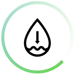 Icon of LG AI DD? Washing Machine's less water and detergent consumption feature.
