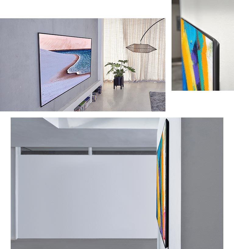 Πλα?ν? ?ψη μια? επιτο?χια? τηλε?ραση? Gallery Design που δε?χνει ?να ?ργο τ?χνη? σε ?να σαλ?νι,Κοντιν? πλα?ν? πλ?νο μια? επιτο?χια? τηλε?ραση? Gallery Design που δε?χνει ?να ?ργο τ?χνη?,Πλ?ρη? πλα?ν? ?ψη μια? τηλε?ραση? Gallery Design που γ?νεται ?να με τον το?χο, δε?χνοντα? ?ργα τ?χνη?