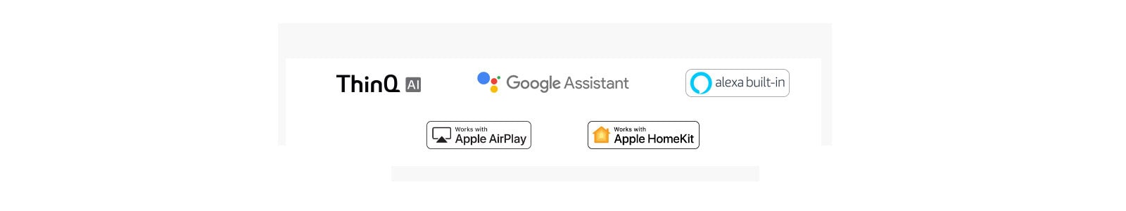 Το σ?μα του LG ThinQ, Το σ?μα του Google Assitant, Το σ?μα του Apple AirPlay, Το σ?μα του Apple Homekit, Το σ?μα τη? ενσωματωμ?νη? alexa, Το σ?μα τη? Φωτειν?τητα? AI, Το σ?μα τη? ΛΕΙΤΟΥΡΓΙΑΣ ΓΚΑΛΕΡΙ