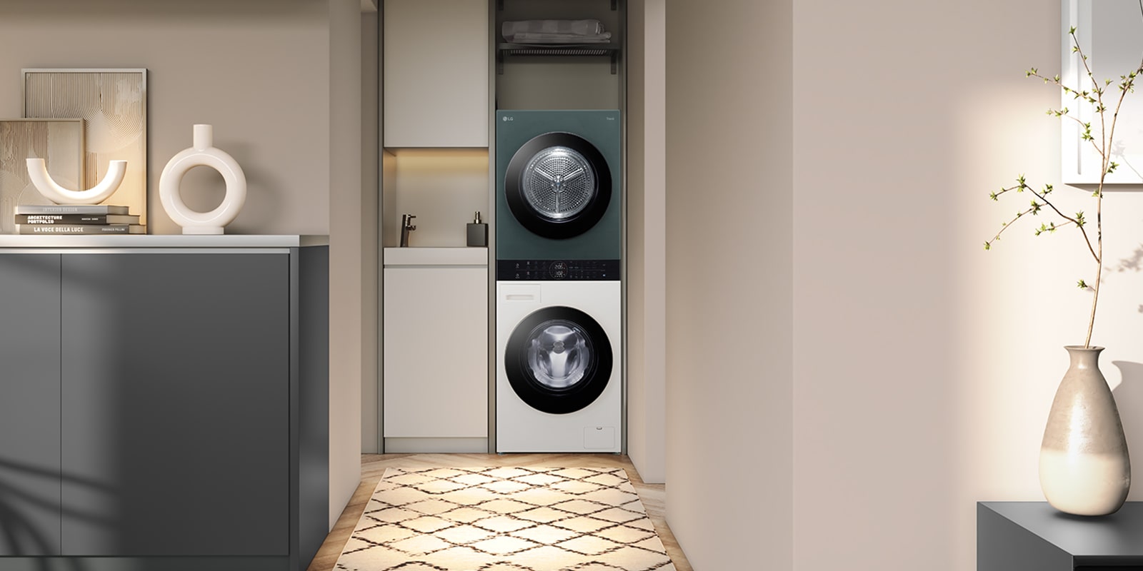 WashTower εγκατεστημ?νο σε υψηλ?ν προδιαγραφ?ν δωμ?τιο πλ?ση? στο εσωτερικ? εν?? κτιρ?ου