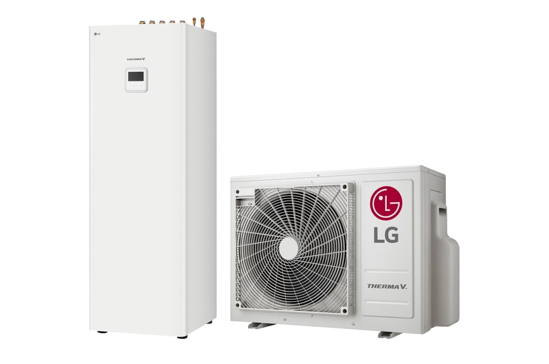 LG R32 Split 4/6 kW IWT, 1?, 6kW, Δεξι? πλα?ν? ?ψη 45 μοιρ?ν εν?? λευκο? ορθογων?ου εσωτερικ?? μον?δα? IWT και μια? επιδαπ?δια? εξωτερικ?? μον?δα? με ?ναν κυκλικ? ανεμιστ?ρα που προβ?λλονται δ?πλα-δ?πλα., HN0613T NK0 + HU061MR U20