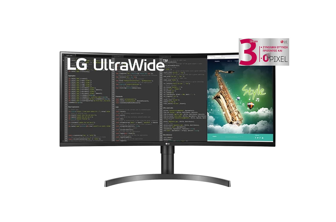 LG Μ?νιτορ με κυρτ? οθ?νη 35'' UltraWide? QHD HDR VA, Μπροστιν? ?ψη, 35WN75C-B