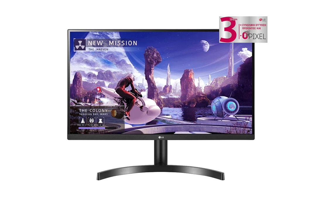 LG Οθ?νη IPS 27'' QHD με AMD FreeSync?, μπροστιν? ?ψη, 27QN600-B