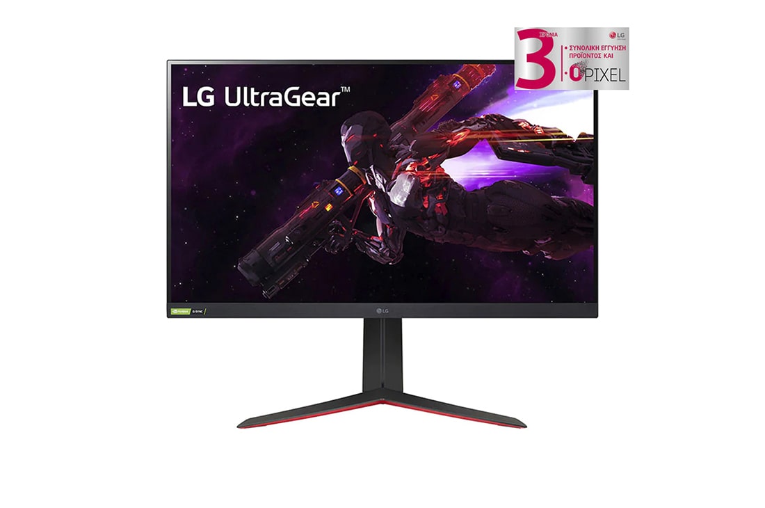 LG Οθ?νη 31.5'' UltraGear? Nano IPS 1 ms για παιχν?δια, συμβατ? με NVIDIA<sup>?</sup> G-SYNC<sup>?</sup>, μπροστιν? ?ψη, 32GP850-B