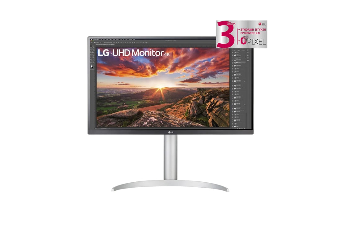 LG Οθ?νη IPS 27'' UHD 4K με VESA DisplayHDR? 400, μπροστιν? ?ψη, 27UP850-W