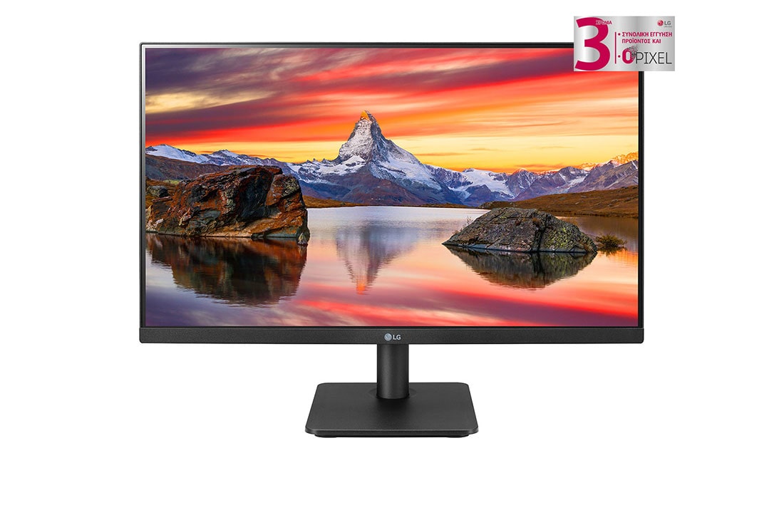 LG Οθ?νη 23,8'' IPS Full HD με τρ?πλευρη σχεδ?αση κυριολεκτικ? χωρ?? περιθ?ριο, μπροστιν? ?ψη, 24MP400P-B