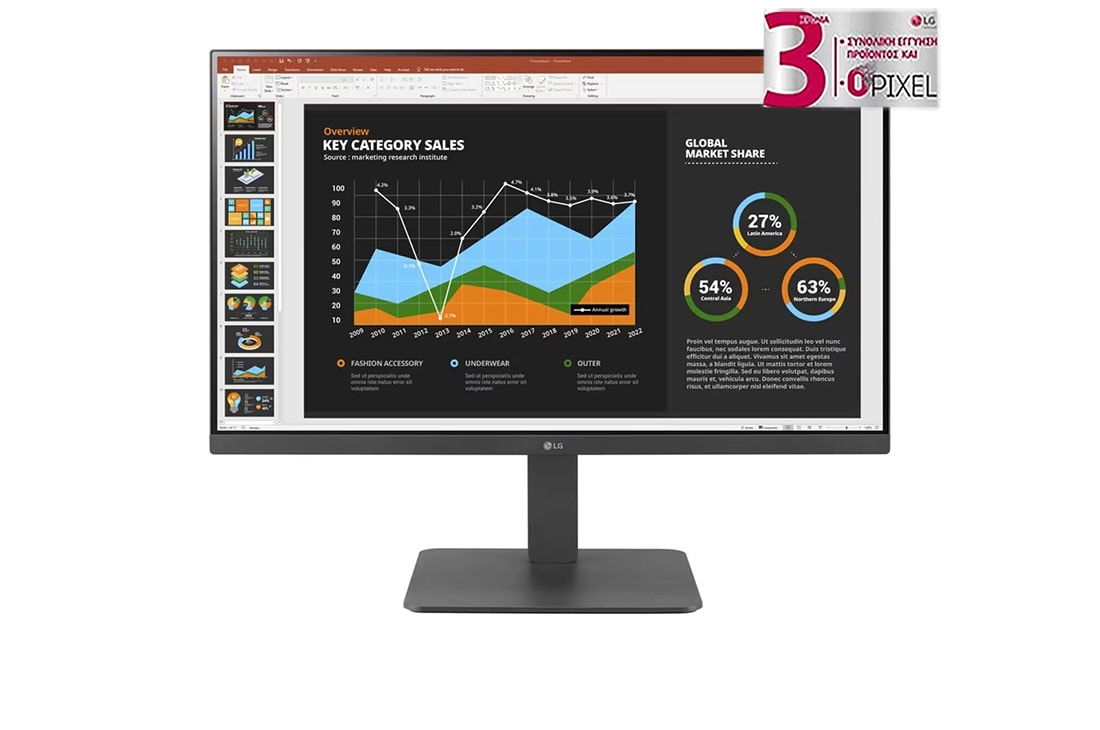 LG Οθ?νη IPS 27 ιντσ?ν Full HD (1920x1080) με USB Type-C?, μπροστιν? ?ψη, 27BR650B-C