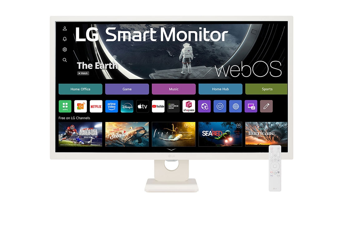 LG Smart Monitor IPS 31,5'' Full HD με webOS, μπροστιν? ?ψη με τηλεχειριστ?ριο, 32SR50F-W