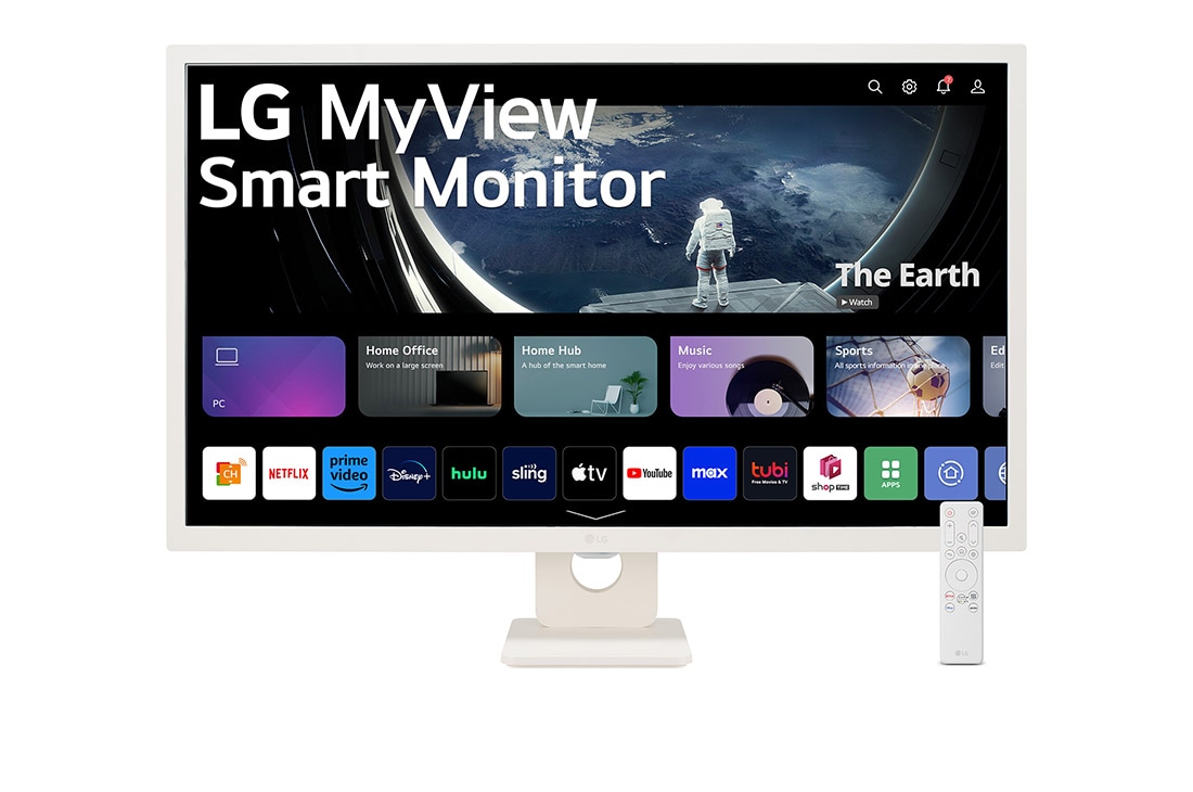 LG Smart Monitor IPS 31,5'' Full HD με webOS, μπροστιν? ?ψη με τηλεχειριστ?ριο, 32SR50F-W
