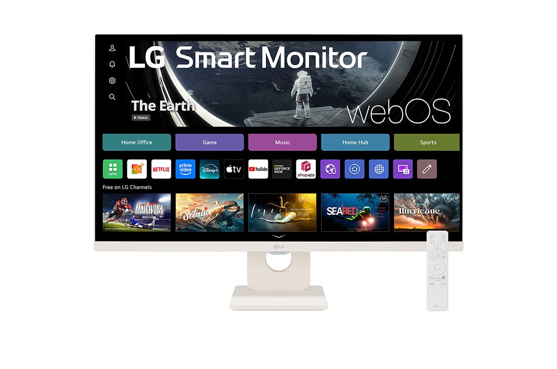 LG Smart Monitor IPS 27'' Full HD με webOS, μπροστιν? ?ψη με τηλεχειριστ?ριο, 27SR50F-W