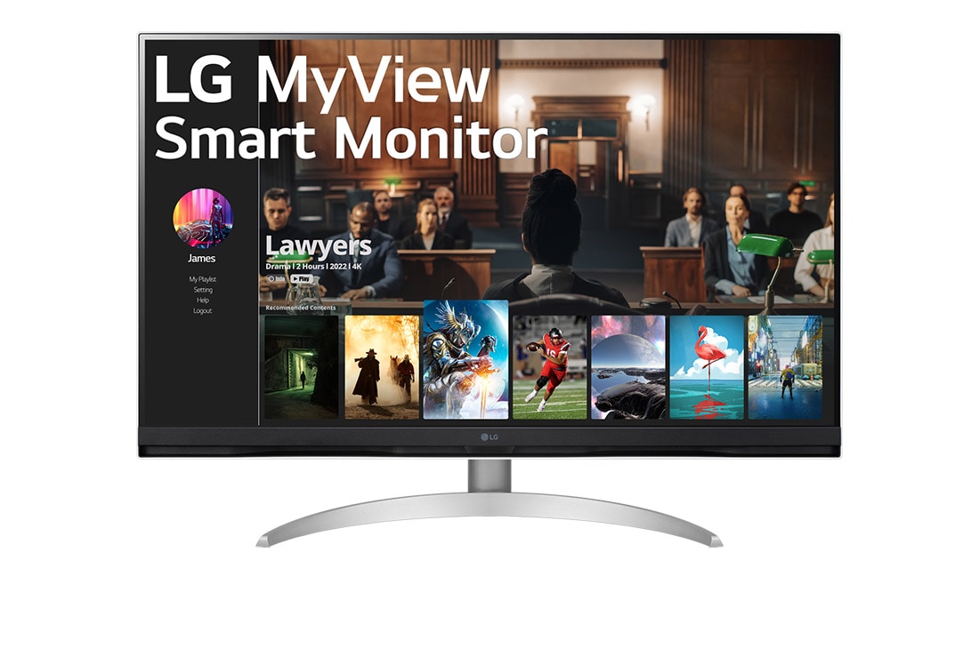 LG MyView 32'' 4K UHD Smart Monitor με webOS, μπροστιν? ?ψη, 32SQ700S-W