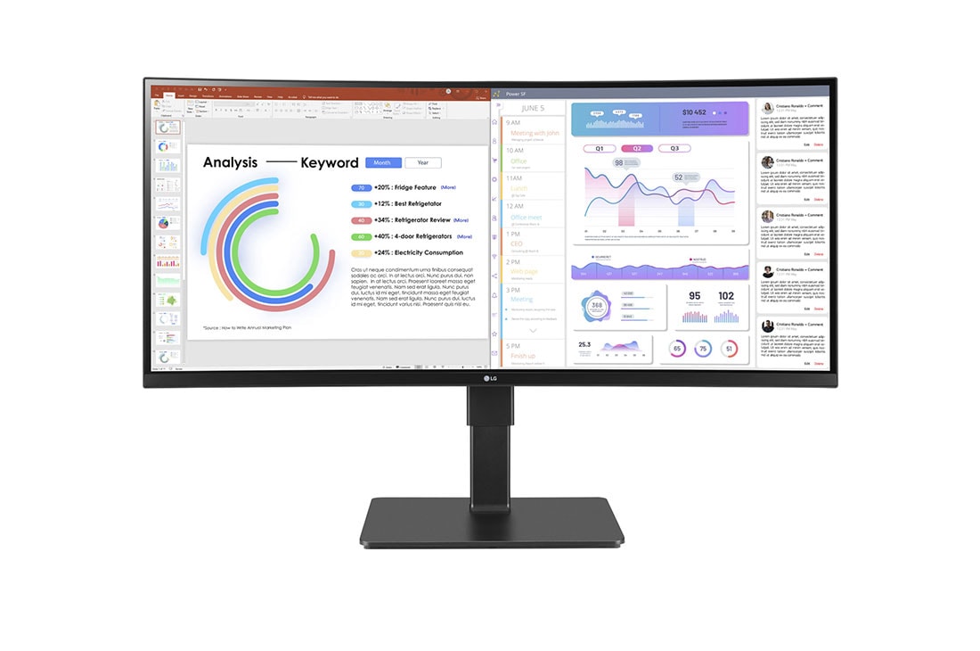 LG Οθ?νη IPS 34 ιντσ?ν UltraWide? WQHD (3440x1440) IPS με USB Type-C?, μπροστιν? ?ψη με Webcam Full HD με σ?στημα π?εση?-?λξη?, 34BQ77QB-B