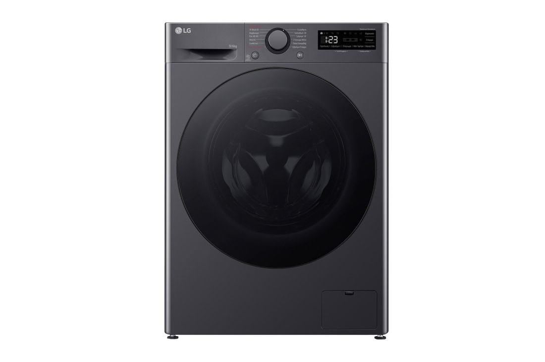 LG Πλυντ?ριο / Στεγνωτ?ριο Ρο?χων 9/6kg, AI DD?, Ατμο?, TurboWash 360?, Μπροστιν? ?ψη, D4R5009TSMB