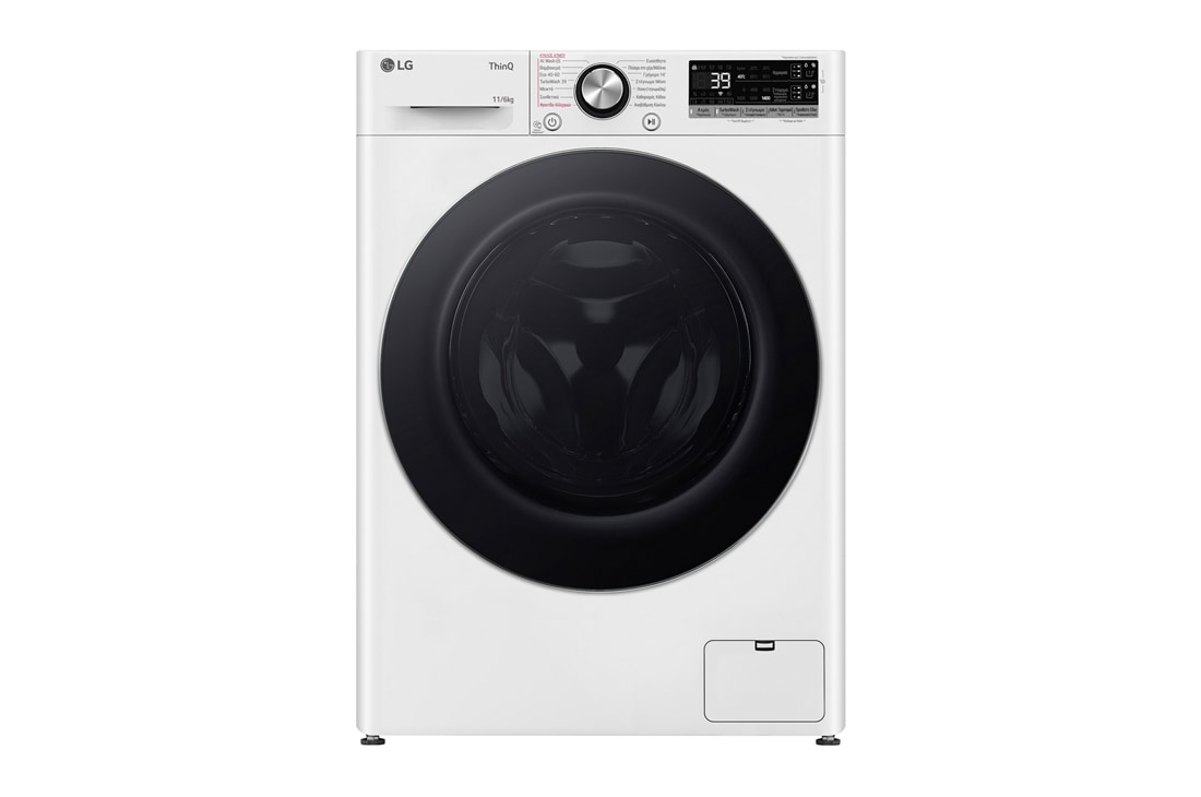 LG Πλυντ?ριο / Στεγνωτ?ριο Ρο?χων 11/6kg, AI DD?, Ατμο?, TurboWash 360?, Front, D4R7511TSWC