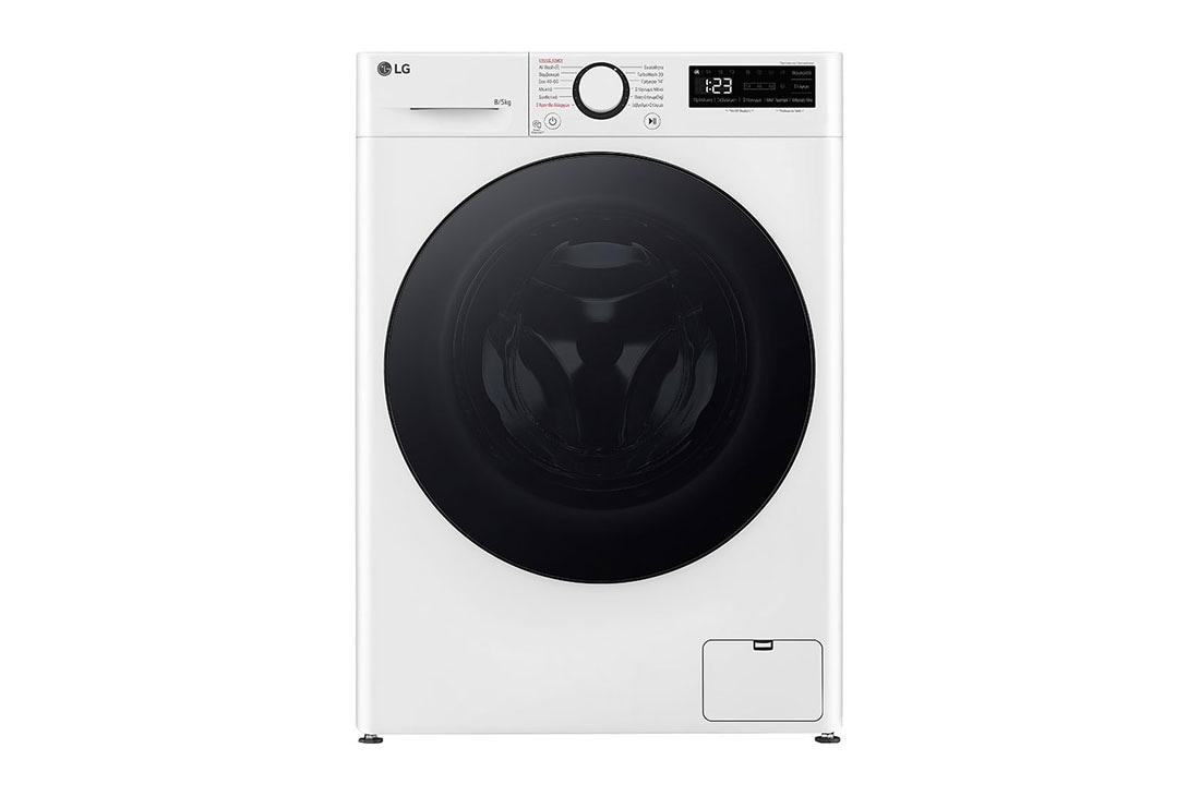 LG Πλυντ?ριο / Στεγνωτ?ριο Ρο?χων Slim 8/5kg, AI DD?, Ατμο?, TurboWash 360?, Front view, D2R50S8TSWB