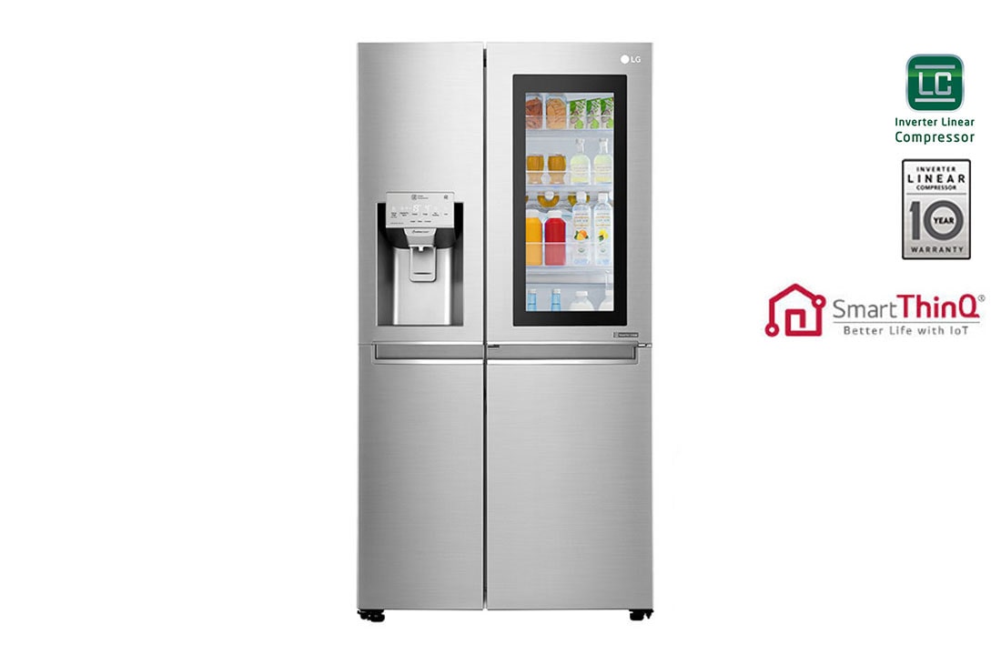 LG Ψυγε?ο Ντουλ?πα Κ?θετη? Δι?ταξη? (SxS) Total No Frost με InstaView Door-in-Door? 1790 x 91,2 cm , GSX961NSVZ