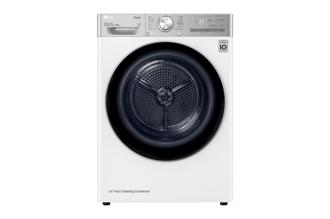 LG Στεγνωτ?ριο 9kg Υβριδικ? με Aντλ?α θερμ?τητα?, Εμπρ??, RH90V9AV2QR
